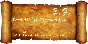 Borbély Florentina névjegykártya